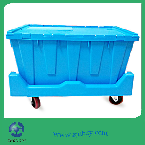 plastic crate with dolly
