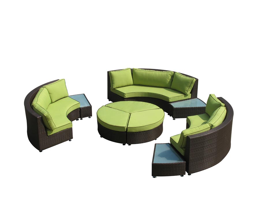 High Quality Patio Outdoor Garden Semicircle Sectional Half Moon