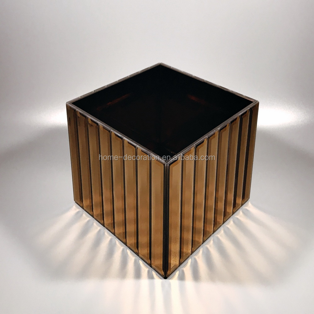 Wholesale Wedding Brown Mirror Cube Vase With Low Moq Buy Mirror