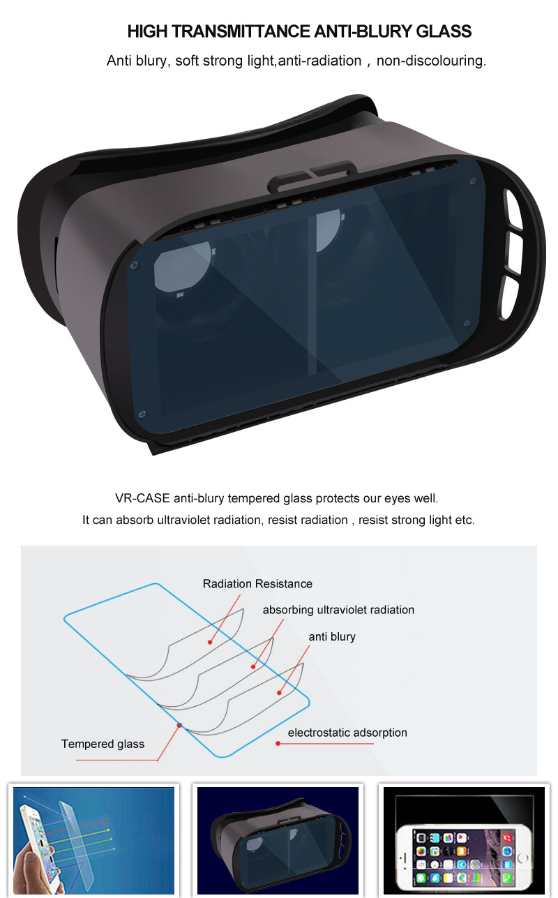 2016新しいデザインガラス3d vrボックス3d vr携帯vrメガネ仕入れ・メーカー・工場