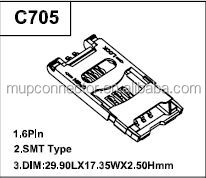 Simカードコネクタpcbsmtタイプ6ph2.5カードリーダー仕入れ・メーカー・工場