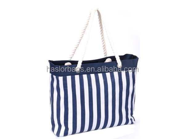 Women Hotselling Stripe Beach Tote Bag,600D Polyester Canvas Tote Bag