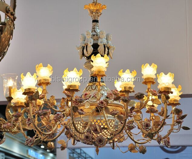 Luxuriöse antique massivem messing kronleuchter mit kerze und ...