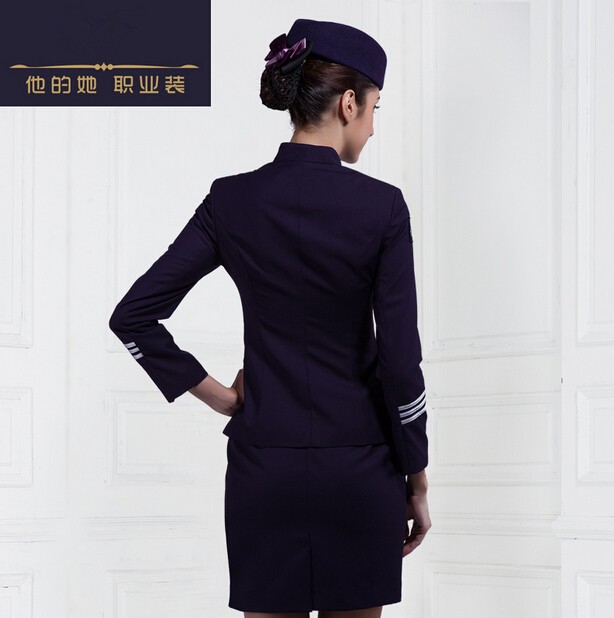 高品質2016熱い販売ロングスリーブ新しいデザインスカートファッション航空会社の制服スチュワーデスの卸売仕入れ・メーカー・工場