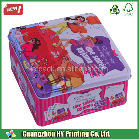 high quality custom logo printed tin candy box