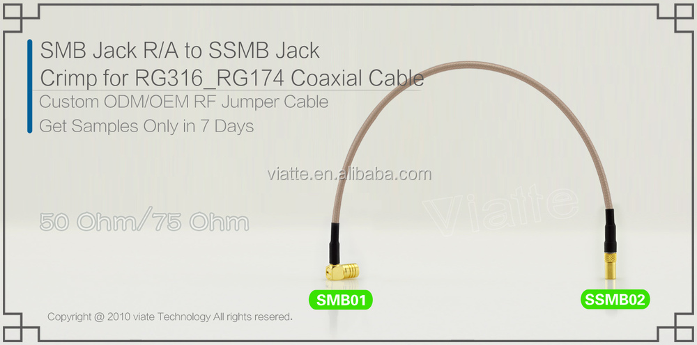 Smbジャック/メスr/aへssmbjack/rg174用メスコネクタ圧着同軸ケーブル仕入れ・メーカー・工場