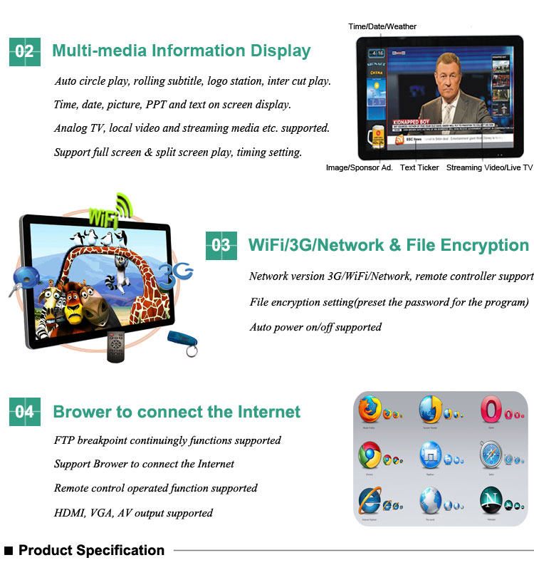 26インチwifiの広告デジタルサイネージソフトウェア仕入れ・メーカー・工場