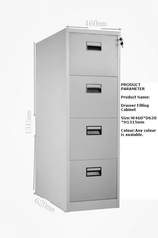 モダンデザインオフィス収納垂直高品質ノックダウン4引き出し金属充填キャビネット/スチールオフィス家具仕入れ・メーカー・工場