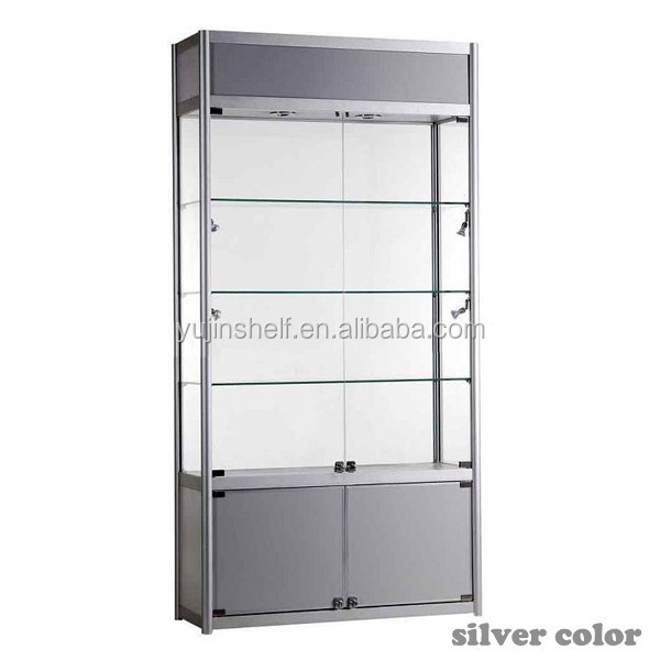 Upright Standing Led Lighting Aluminum Gl Display Case Accessories For Gl Display Showcase
