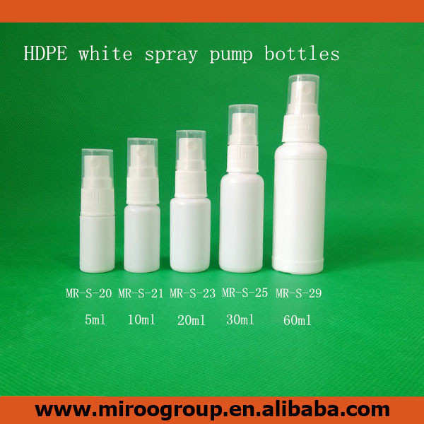 pe白色不透明なプラスチック製薬細かい霧状のスプレーボトル、 ポケットのプラスチックの詰め替え香水スプレーボトル仕入れ・メーカー・工場