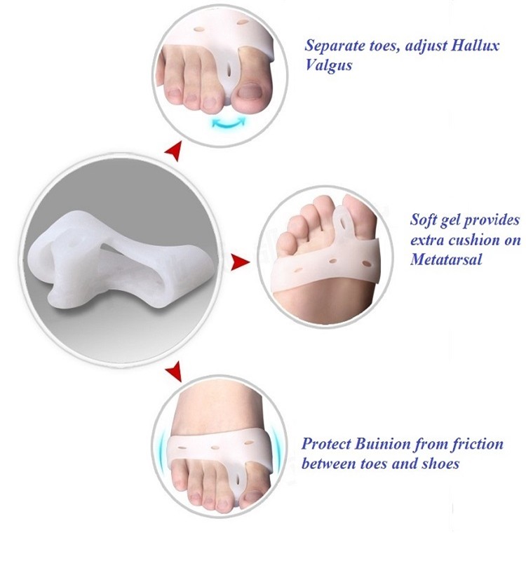 Gel Big Toe Bunion Protector Hallux Valgus Orthopedic Cushion Metatarsal Pads Toe Separators Insole