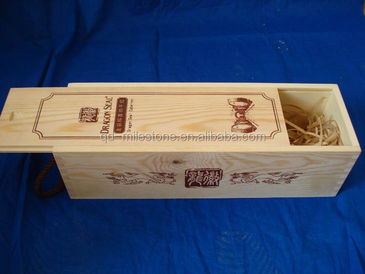 unfinished wooden craft case for red wine storage