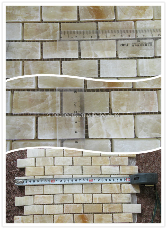 地下鉄蜂蜜オニキス大理石1x2洗練された煉瓦のためのモザイクタイルの壁 問屋・仕入れ・卸・卸売り
