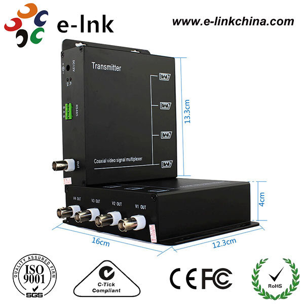 4ch Long Range Coaxial Video Signal Multiplexer For Cctv Camera
