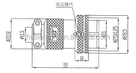 pcb基板に実装されているshiedlded25m円形のコネクタとケーブル仕入れ・メーカー・工場