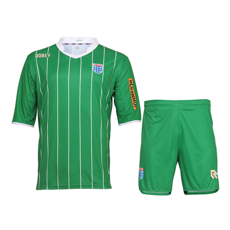 緑のサッカーユニフォーム、 カスタムデザインのサッカーユニフォーム、 サッカーユニフォームを昇華仕入れ・メーカー・工場