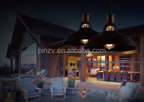 Pzv pendant82 industriële retro vintage zwart hanglamp keuken bar ...
