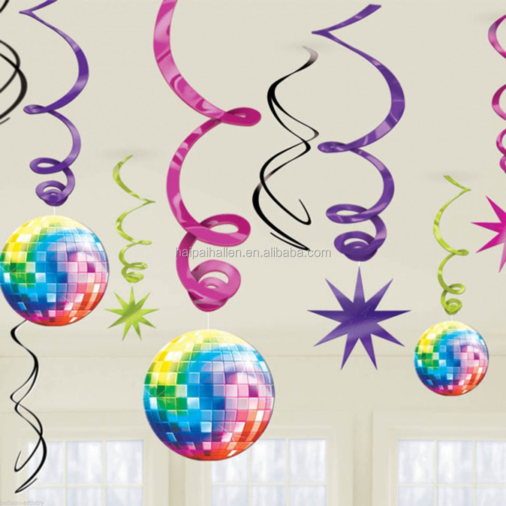 Blue Stars And Swirls Hanging Ceiling Decorations Birthday Party