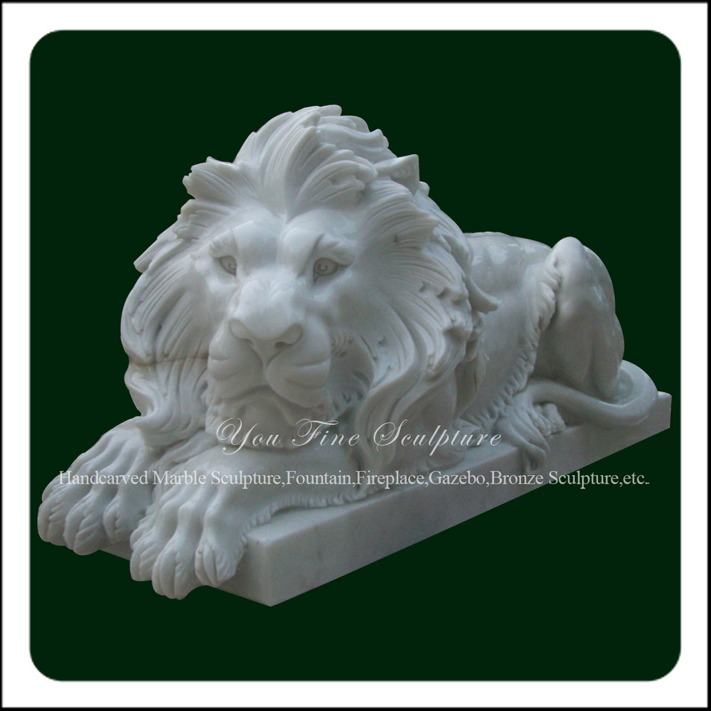 Western Style Natural White Marble Sleeping Lion Statue Buy Lion