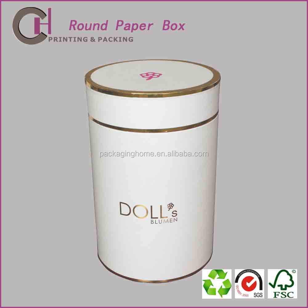 beautiful design round box, paper gift box for doll packagin