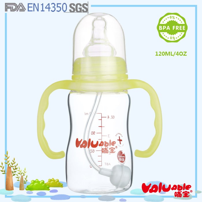 120ml 4oz Standard Neck Glass Feeding Bottle With Handle Bpa Free For