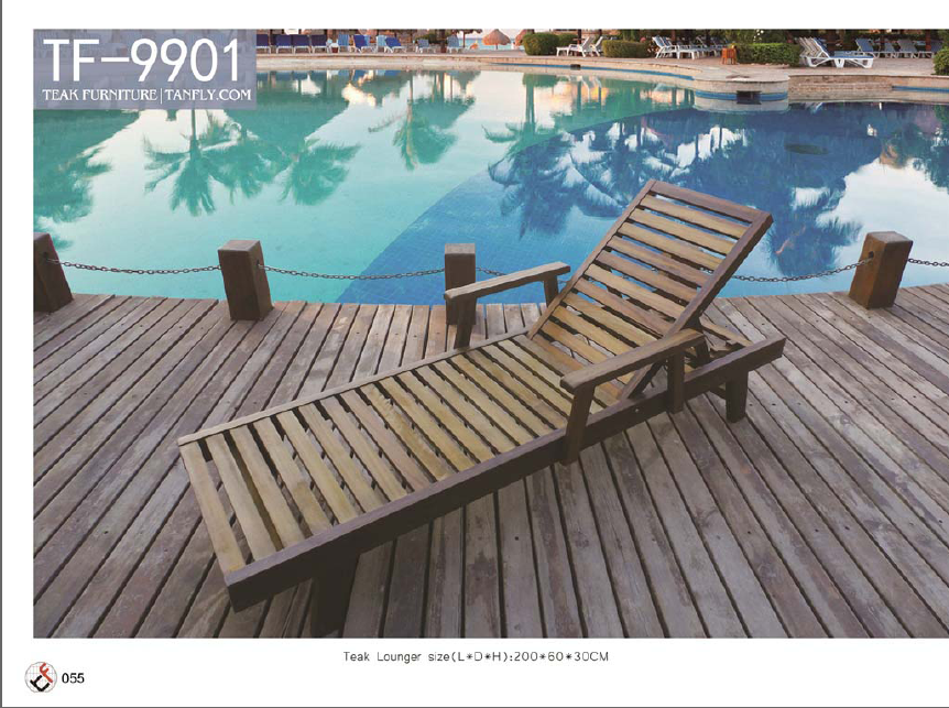 Patio Garden Poolside Outdoor Furniture Burma Teak Lounger Daybed