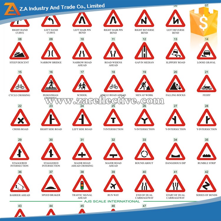 aluminum reflective custom warning road safety traffic sign with