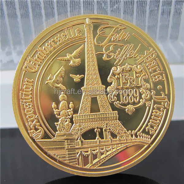 エッフェル塔のお土産のコイン、 金メッキフリーメーソン、 フランスパリお土産の金のコイン問屋・仕入れ・卸・卸売り