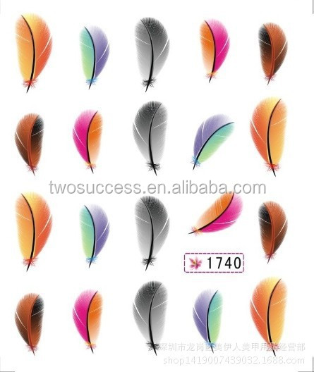 New Feather element Nail decal Sticker