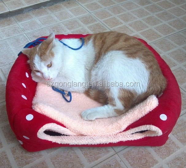 超クールなイチゴソフトスポンジペットの猫の犬ドギー暖かい家4サイズベッド問屋・仕入れ・卸・卸売り