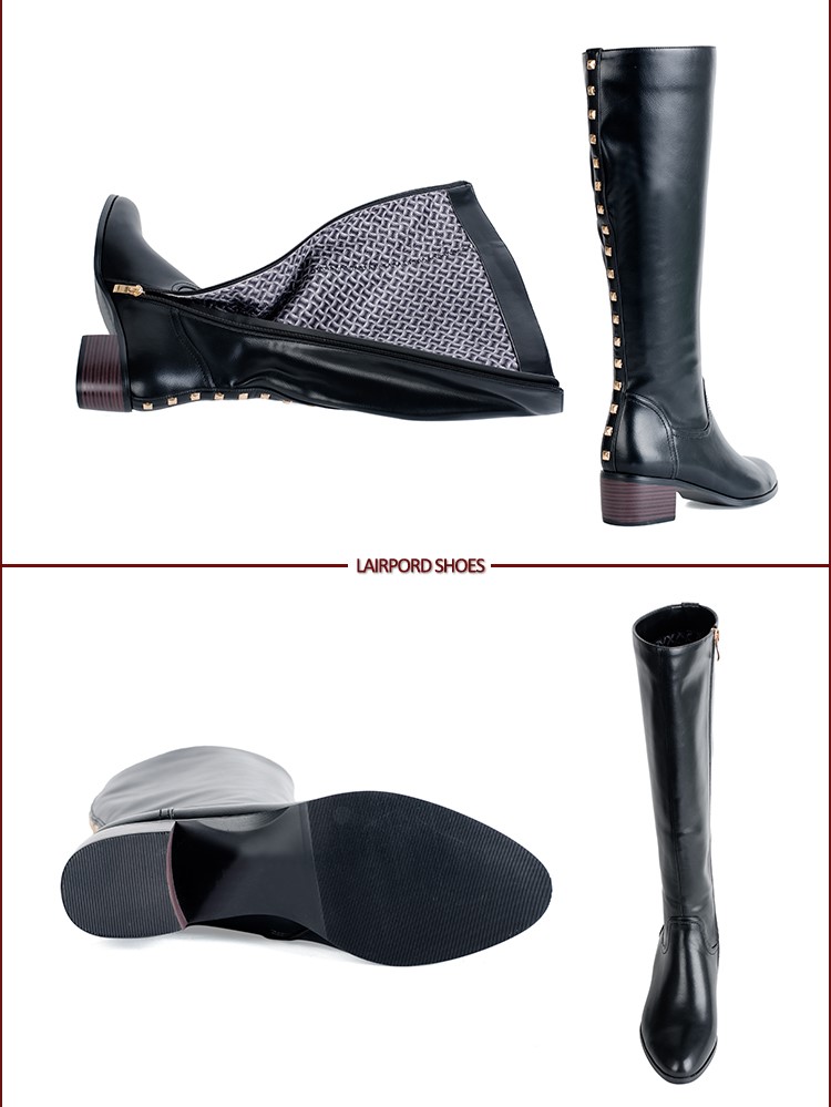 新しい到着中国卸売無料サンプル木材-スタイルヒールインナージッパー黒の高いブーツ2016仕入れ・メーカー・工場