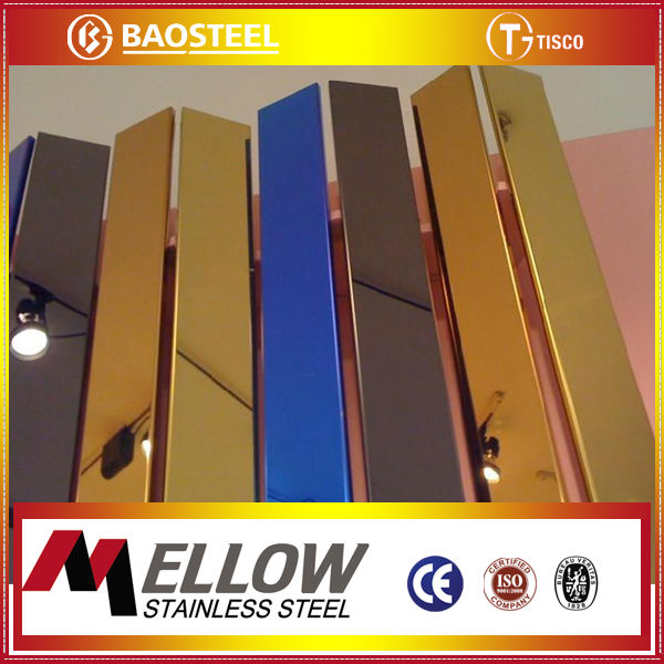 Mellow Foshan Factory 8K PVD Coating Champagne Gold Mirror Stainless Steel Sheet