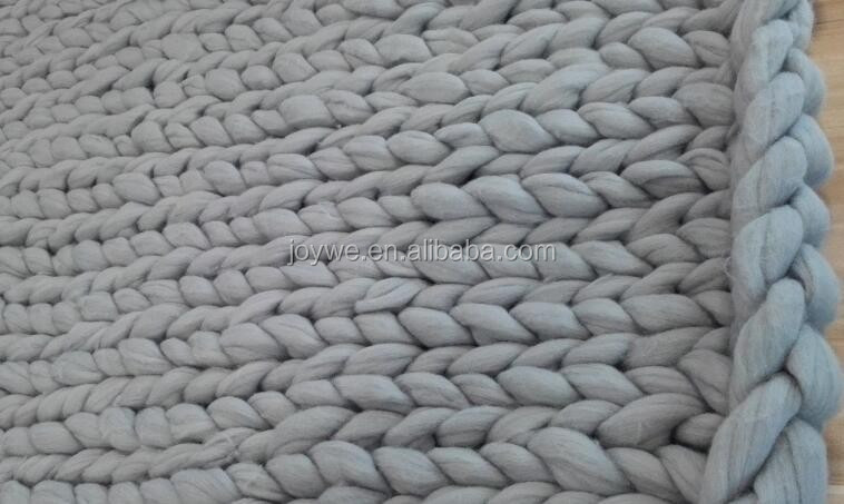 ニット分厚い毛布、 ジャイアント ニット スロー ニット純粋な ウール ジャイアント毛布仕入れ・メーカー・工場