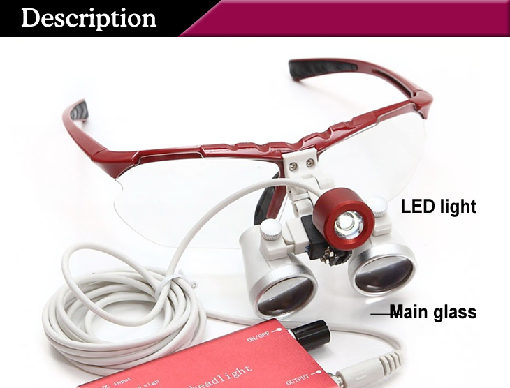 TTL 2.3x surgical magnifying glass dental optical loupes with LED surgical light