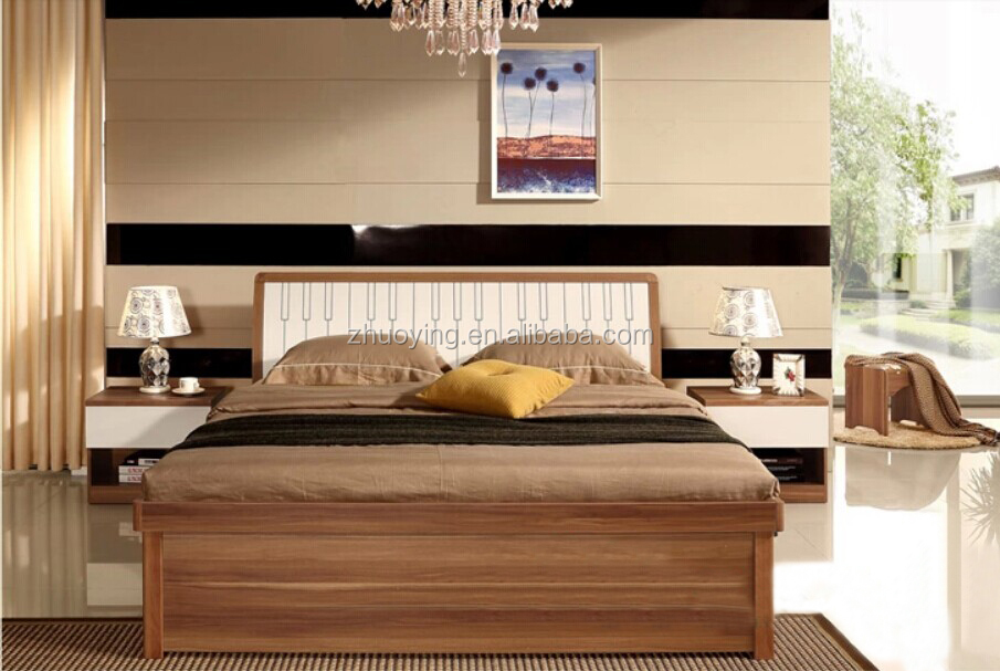 Qa02 Modern Wood Double Bed Designs With Box/latest Wooden Box Bed