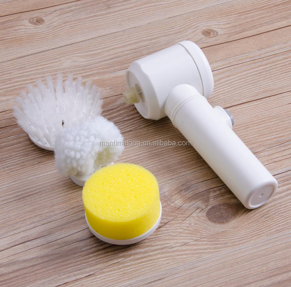 Brush Kitchen Wall Glass Cleaning Sponge Tile Cleaner Handle Bathtub Bathroom KV