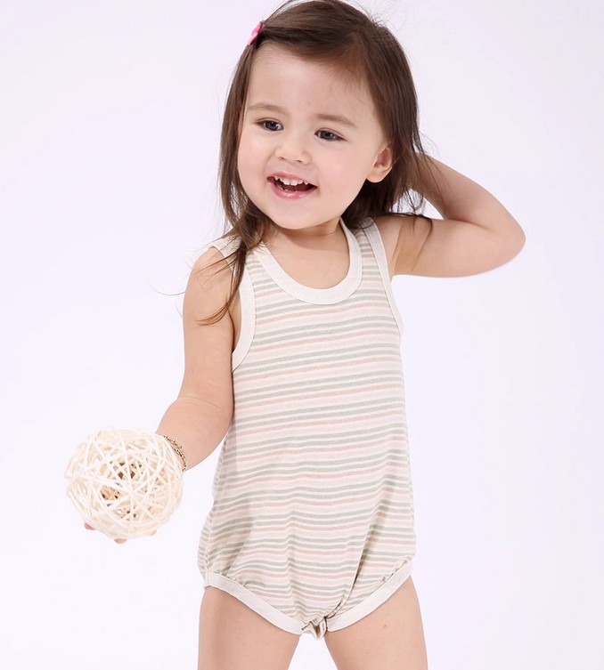 ファッションオーガニックコットン100％oネックノースリーブサマーソフトスキニー赤ちゃん幼児ロンパースーツの摩耗0- 3/7から12/13-18month卸売問屋・仕入れ・卸・卸売り
