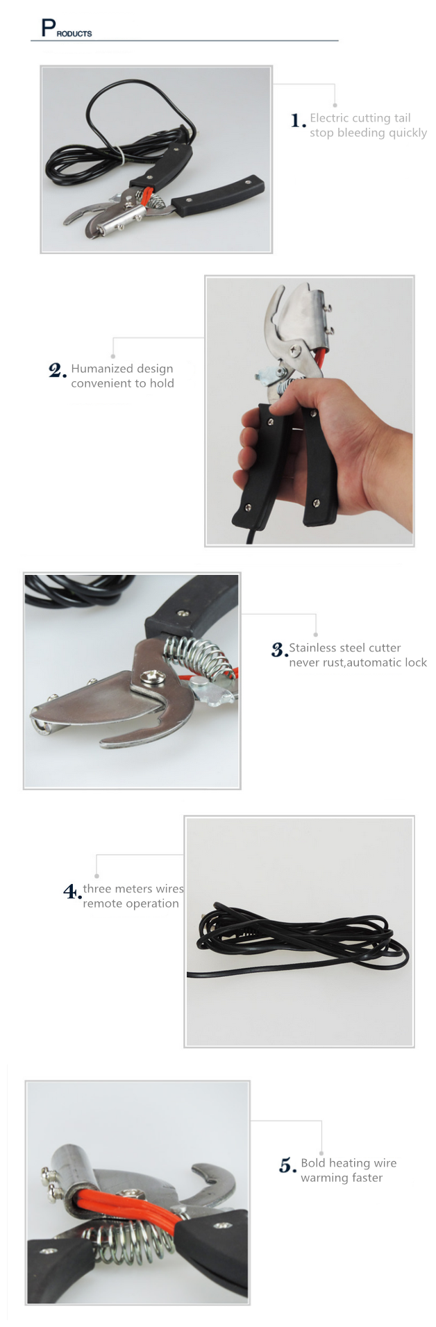 Equipment For Farm Pig Electric Pig Tail Cutter Piglet Tail Docking