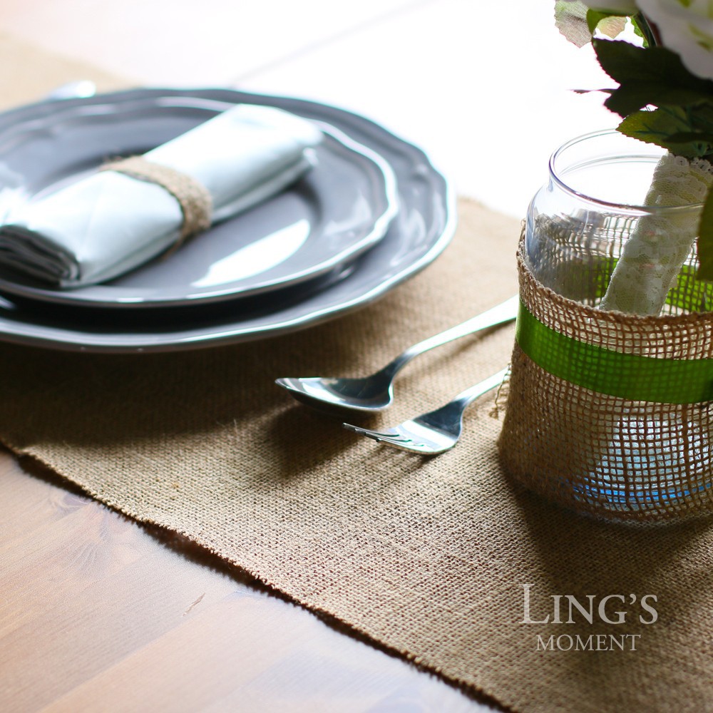 Ling's30×275cmhessian天然黄麻布結婚式の装飾のテーブルランナー問屋・仕入れ・卸・卸売り