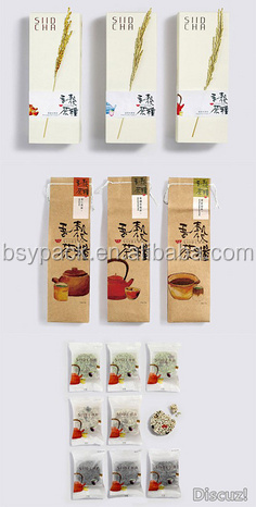 Pyramid tea bag with string filter paper tea bag with string empty tea bag