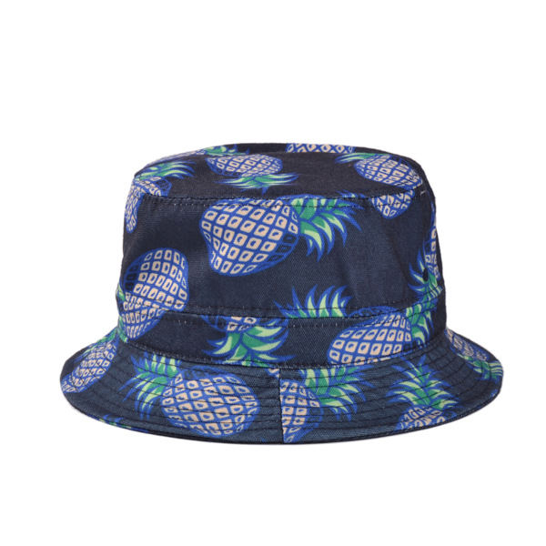新しいファッション2014年ホワイトパイナップルの素敵な夏の帽子の女性のための印刷されたバケット/女の子問屋・仕入れ・卸・卸売り