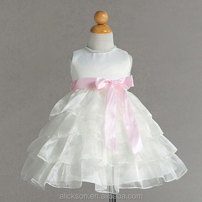 夜会服の袖なしフェッチスクープbowsknot小さな女の子のフラワーガールのドレス問屋・仕入れ・卸・卸売り