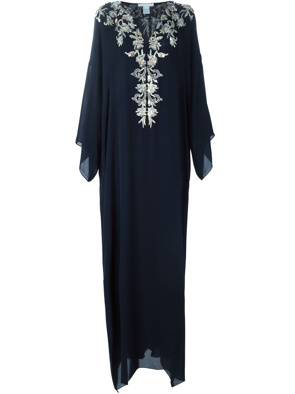 カスタムデザインネイビーブルーロングスラム教の衣服装飾されたロングカフタンアラブの服仕入れ・メーカー・工場