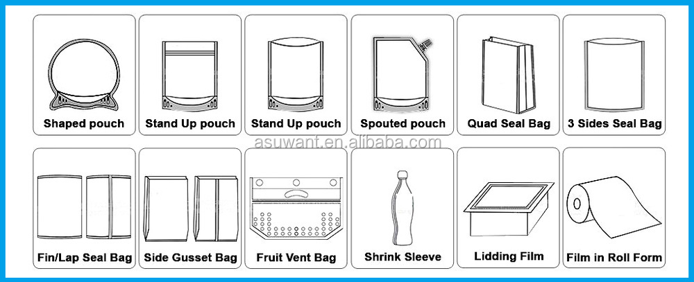 FDA approval flat /square bottom plastic foil bags