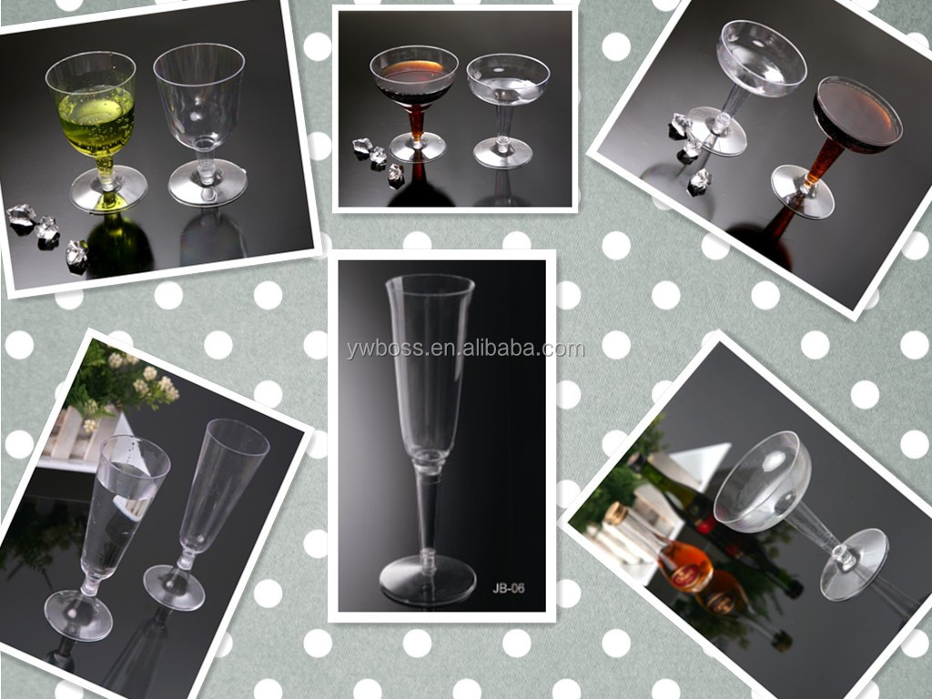 clear and colored disposable plastic colored champagne flute