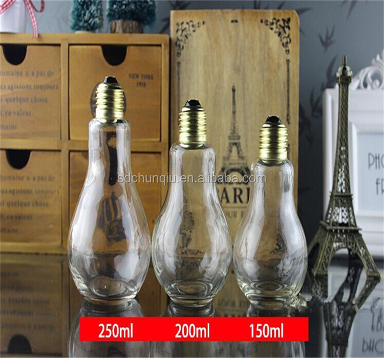 新しいデザイン100ml、 150ミリリットル、 200ミリリットル、 250ミリリットル、 電球形のガラスの瓶を持つ350ml密閉キャップジュース用、 牛乳やその他の飲料仕入れ・メーカー・工場