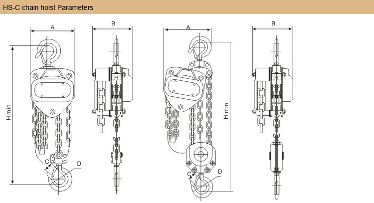 日本HS-C 1.5 tマニュアルハンドチェーンホイスト仕入れ・メーカー・工場