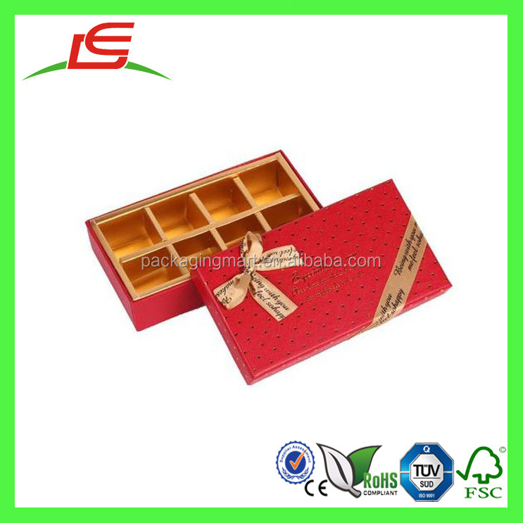 recycled red dots printing cardboard chocolate gift box with