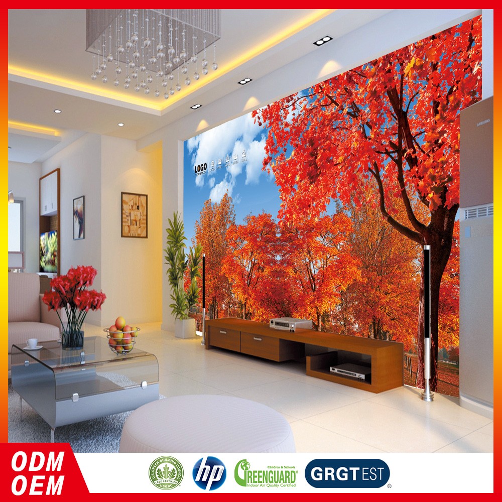 Custom Home Decor Modern Nature Maple Leaf Forest Landscape Wallpaper