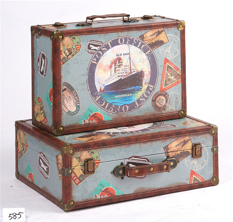 XJJUN Vintage Suitcase Vintage Suitcase, Storage Storage Box Decoration Box  Ornaments Suitcase Treasure Chest, for Photography Props (Color : White